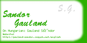 sandor gauland business card